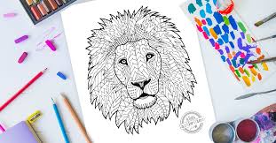 Download and print our magnificent lion zentangle coloring page for adults for free. Free Zentangle Lion Pattern Printable Coloring Page