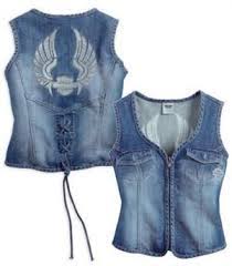 Harley Davidson Women S Denim Wings Vest 99124 14vw Harley Davidson Women Harley Davidson Clothing Biker Outfit