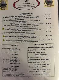 Part Of The Menu Picture Of Il Tamburello Di Pulcinella Rome Tripadvisor