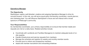 In any organisation, the operations manager plays a significant role in the management team and is responsible for tasks such as overseeing the quality control, labour, safety measures, and productivity of a company's operations department. Startuptown Operations Manager Job Description Pdf Docdroid