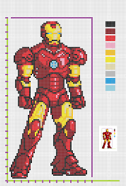 Plantilla De Iron Man A Partir De Un Hama Ya Montado Encontrado En Internet Marvel Cross Stitch Cross Stitch Pattern Maker Cross Stitch Funny