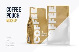 Zip Coffee Pouch Front Half Side In 2020 Pouch Design Template Mockup