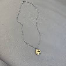 Emoji Necklace Happy Face Charm Necklace Smiley Face Silver Chain Happy Face Emoji Jewelry Bff Gift Best Friend Gift Gift For Her By Nalansjewellery O Taki
