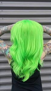 Neon Green Hair Yesil Sac Parlak Saclar Boyali Sac