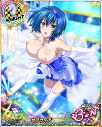 blue hair breasts breasts out card (medium) high school dxd large  breasts photoshop xenovia quarta 