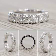 French Pave Eternity Band 4 25mm 4ct In White Diamond Wedding Bands Pave Diamond Wedding Bands Wedding Ring Bands
