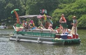 Pin By Allison Bakke On Cabin Ideas Pontoon Boat Boat Parade Pontoon Boat Party