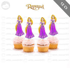 Each is printed and cut on heavy cardstock for durability. 12 Princess Rapunzel Tangled Cupcake Cake Topper Birthday Party Ebay