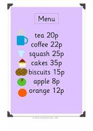 Role Play Cafe Menu For Early Years Eyfs Printable Teaching Resources Print Play Learn Money Math Teaching Money Money Activities
