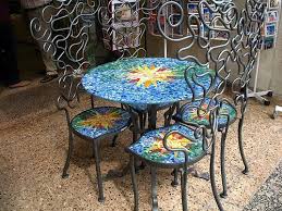 Table And Chairs Mosaic Furniture Mosaic Mosaic Art