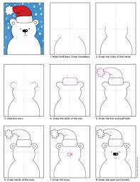 Draw A Holiday Polar Bear Art Projects For Kids Kids Art Projects Winter Art Projects Kindergarten Art
