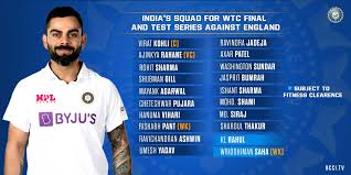 Joe root (captain), jimmy anderson, joffra archer, johnny bairstow, dom bass, stuart broad, rory burns. Bcci On Twitter Icymi A Look At Teamindia S Squad For The Inaugural Icc World Test Championship Wtc Final And The Five Match Test Series Against England Standby Players Abhimanyu Easwaran Prasidh