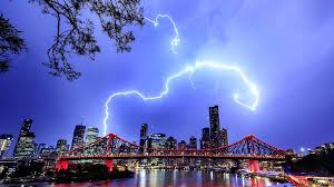 Winds northerly 15 to 20 km/h increasing to 20 to 30 km/h in the morning then shifting west to southwesterly 30 to 45 km/h in the late morning and afternoon. Brisbane Weather Lightning Storm Lights Up Sky As Heatwave Continues Townsville Bulletin