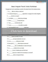 For older children and children with more language abilities, they will progress to the later parts of the story faster. Irregular French Verbs Worksheet Lovetoknow