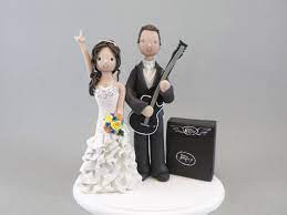 Bride And Groom Guitar Player Cake Topper Personalized Wedding Cake Toppers Bride And Groom Cake Toppers Wedding Cake Toppers