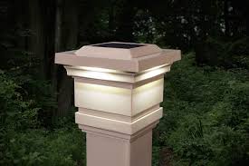 Tan Pvc Solar Post Cap 15 Lumens Expansive Fence