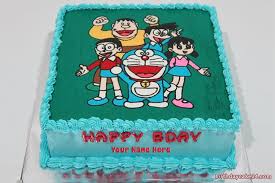 Name Edit Free Doraemon Birthday Cake With Name Doraemon Birthday Cake With Name For Kid Doraemon Cake Cake Name Cartoon Cake