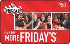 Sign up for fridays rewards today and let the party begin! Gift Card Give Me More Fridays 50 T G I Friday S United States Of America Give Me More Fridays Col Us Fri 004 050a