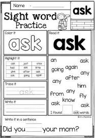 Sight Word Practice First Grade Kindergarten Worksheets Sight Words Sight Word Worksheets Sight Word Practice