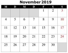 Oktober 2020 kalenderen nedenfor er i bildeformat for enkel utskrift og nedlasting. 20 Kalender November 2019 Ideas November November 2019 Monthly Calendar
