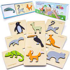Take a look at the best wooden puzzles for kids & toddlers rated this year and it features animals from a to z in an educational wooden puzzles game. Amazon Com Anvictlykids Wooden Animal Puzzles For Toddlers 9 Pack Educational Toys For 2 3 4 Year Old Montessori Toys For Toddlers Zoo Wild Animals Tracing Toddler Learning Activities With Animal Cards Toys Games