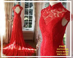 Abito da sposa di kate: Abito Da Sposa Cinese Abito Da Sposa In Pizzo Rosso Etsy