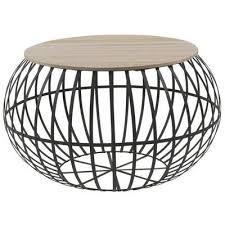 nest table basse ronde style industriel naturel et noir l 65 x l 65 cm table basse ronde table basse et decoration salon canape noir