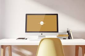 Free Imac Pro On Designer Table Mockup Psd Imac Imac Desk Setup Imac Desktop