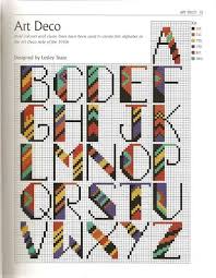 Art Deco Alphabet Cross Stitch Punto Cruz Pinterest