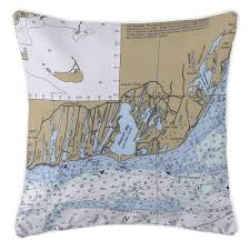 Ma East Falmouth Ma Nautical Chart Pillow Nautical Chart
