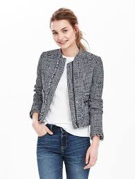 Raw Edge Tweed Moto Jacket Banana Republic Tweed Jacket Outfit Tweed Jacket Jackets