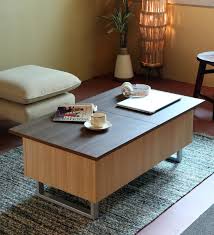 Coffee tables that raise up whereiit com. Buy Rida Double Lift Top Centre Table With Storage In Walnut Finish By By Foldemo Online Modern Rectangular Coffee Tables Tables Furniture Pepperfry Product