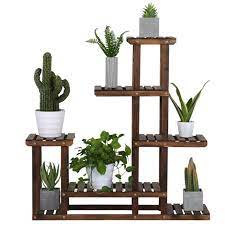 Yaheetech Multi Tiered Wooden Flower Plant Stand Reviews Wayfair Wooden Plant Stands Flower Stands Wooden Flowers