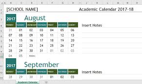 Msc schedule cohort 2 jkms semester i 2017 2018 unimas institutional repository. Academic Calendar Templates 2017 18 For Ms Excel Word Excel Templates