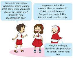 Dari bacaan tentang musyawarah di atas, buatlah daftar pertanyaan dan jawaban menggunakan kata tanya apa, siapa, di mana, bagaimana, dan mengapa. Kunci Jawaban Tema 2 Kelas 2 Subtema 2 Bermain Di Rumah Teman Pembelajaran 4 Di Buku