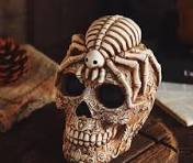 Estatua De Calavera Vintage Con Araña Para Decoración Del Ho ...