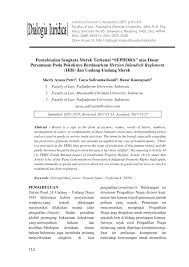 Pdf Penyelesaian Sengketa Merek Terkenal Sephora Atas Dasar Persamaan Pada Pokoknya Berdasarkan Herzien Inlandsch Reglement Hir Dan Undang Undang Merek