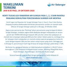 Kerajaan selangor akan memulakan program pencatuan air di seluruh kawasan di negeri ini mulai esok. Henti Tugas Loji Rawatan Air Sungai Selangor Fasa 1 Fasa 2 Fasa 3 Dan Rantau Panjang Terpaksa Dilaksanakan Berikutan Pencemaran Sumber Air Mentah Telah Dikesan Di Sungai Selangor 19th Oct 2020 Malaysia