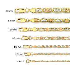 Our rope tri color chain jewelry is available in variety of withes and lengths 14k Gold Necklace Solid Tri Color Valentino Chain Diamondcut 4 0mm Mygoldsource
