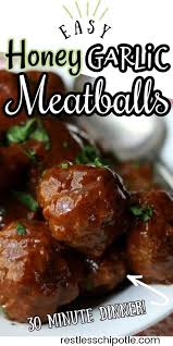 Honey Garlic Meatballs Oven Or Slow Cooker Recipe In 2020 Meatball Recipes Easy Honey Garlic Meatballs Recipes