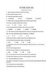 The sheets are graded in order of difficulty, with. Super Size Me Esl Worksheet By Sardine