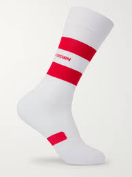 White Fred Striped Stretch Cotton Blend Running Socks District Vision Mr Porter