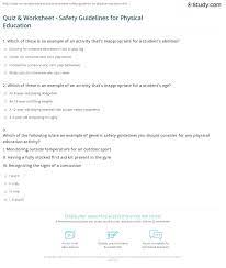 If you fail, then bless your heart. Quiz Worksheet Safety Guidelines For Physical Education Study Com