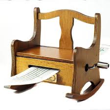 Vintage Wooden Music Box Musical Rocking Chair Diy Make Yr Own Song Musicbox Music Box Gift Gosstu Wooden Music Box Music Box Vintage Diy Rocking Chair