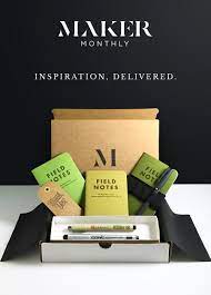 A Monthly Box Of Designer Notebooks And Creative Supplies Notebook Gifts Paper Art Craft Box Packaging Design