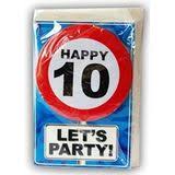 Happy Birthday Kaart Met Button 10 Jaar Cadeaus Gadgets Kopen Beslist Nl O A Ballonnen Feestkleding