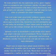 ⁠nesse nosso primeiro dia dos namorados juntos, gostaria de fazer algo estranho, quero resgatar(lá do passado, tão próximo) todos aqueles sentimentos que invadiram os nossos corações desde o momento em que sentamos no café para conversar e descobrir mais um do outro. No Nosso Primeiro Dia Dos Namorados Juntos Quero Resgatar Todos