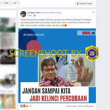 Salah Indonesia Satu2nya Negara Didunia Yang Pemerintahnya Bahagia Merelakan Rakyatnya Jadi Kelinci Percobaan Vaksin Dari China Hoax Buster Satgas Penanganan Covid 19