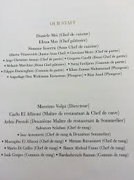 The Staff Is Saluted On The Menu Picture Of La Speranzina Restaurant Relais Sirmione Tripadvisor