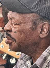 Jesse Cotton Stone howlin' in the street, Juke Joint 2024. (Photo by  starfish, courtesy Musicians United Clarksdale.)